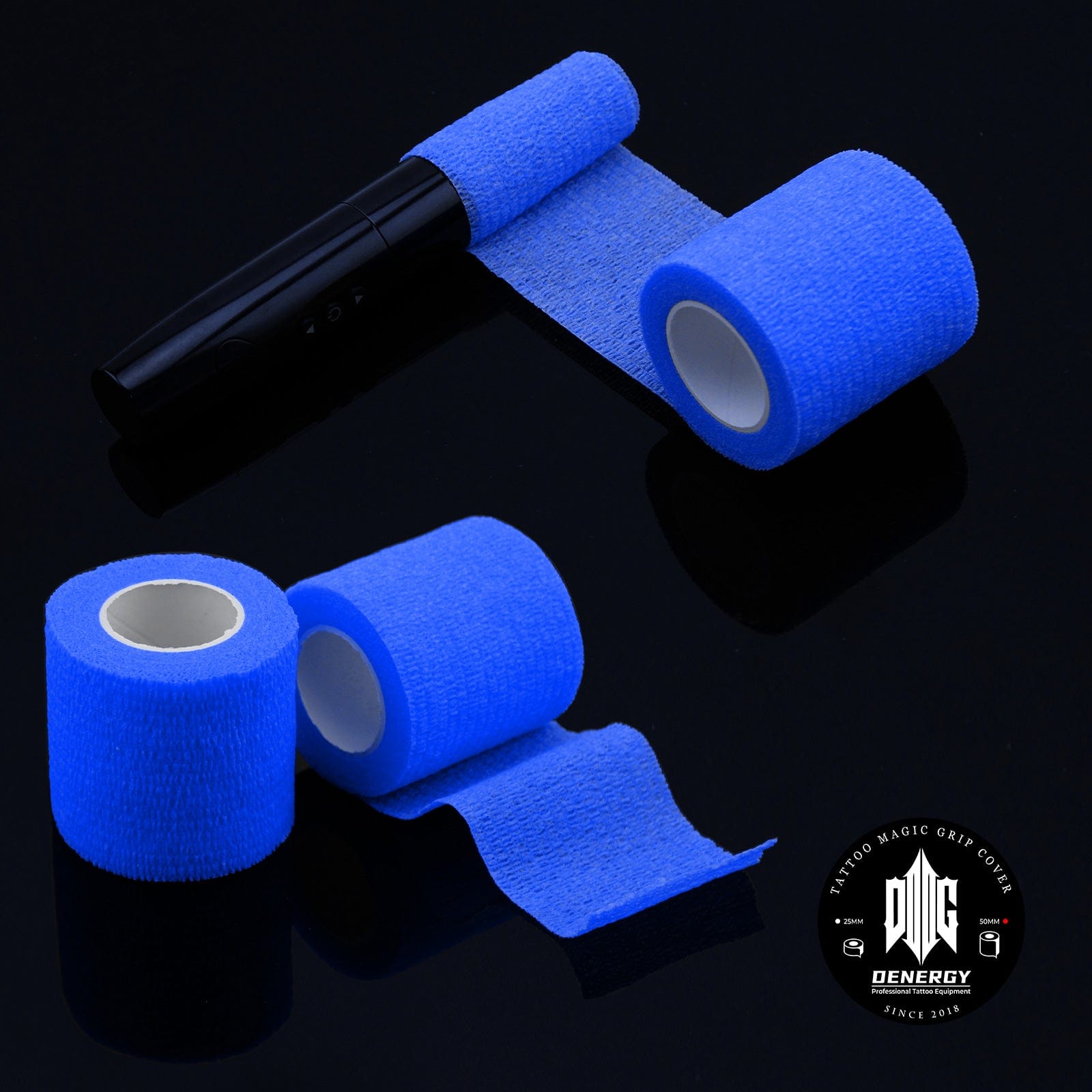 Blue Wide Tattoo Pen Covers 200pcs with Grip Tape 2.4 inch X 7 inch