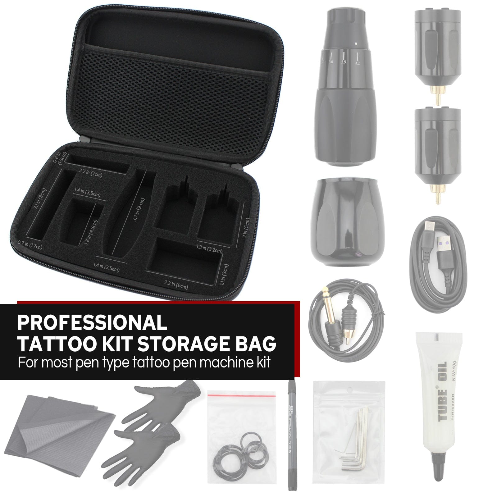 Tattoo Kit Bag,Tattoo Travel Case Tattoo Supplies Organizer