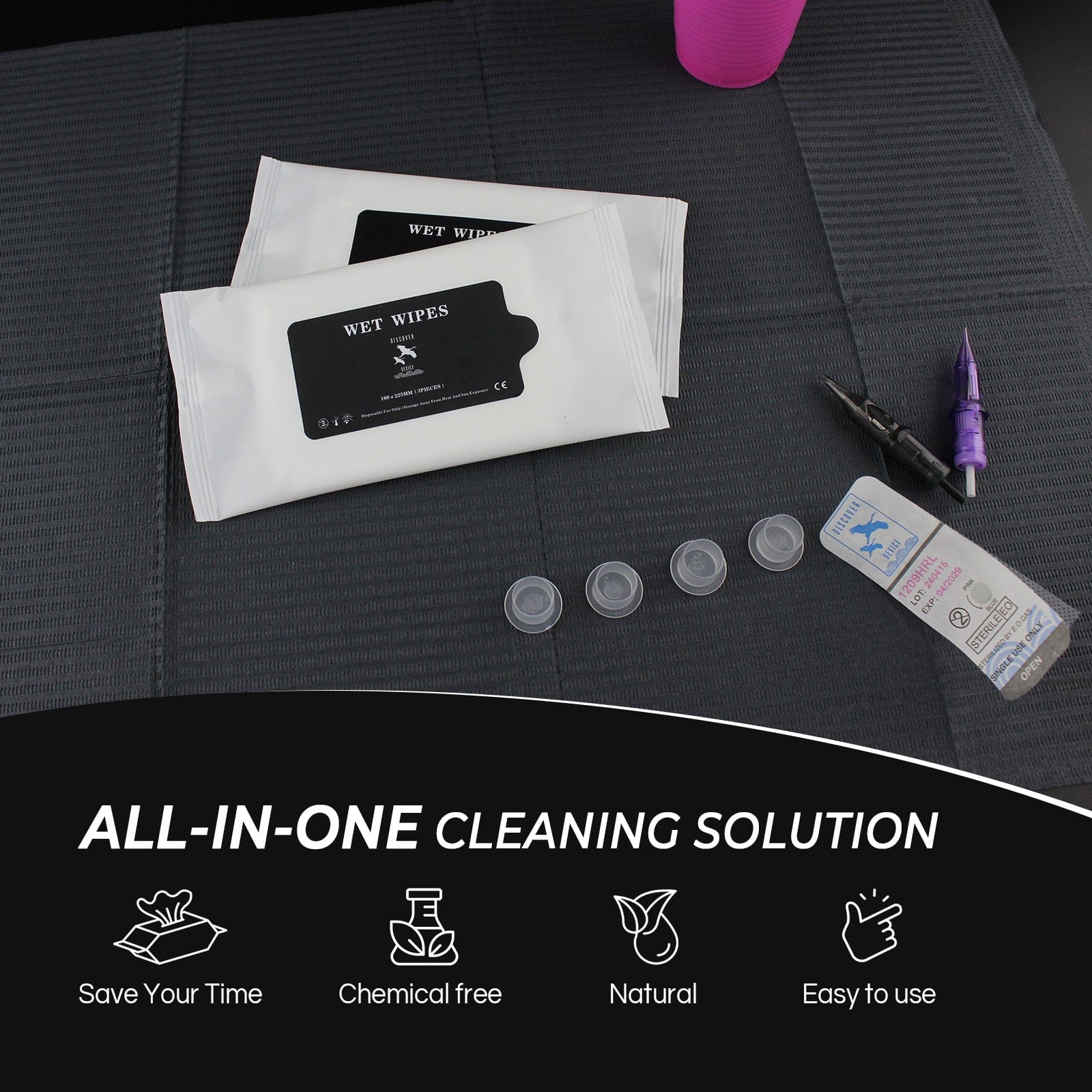 Tattoo Cleansing Wipes for During Tattooing & Tattoo After Care