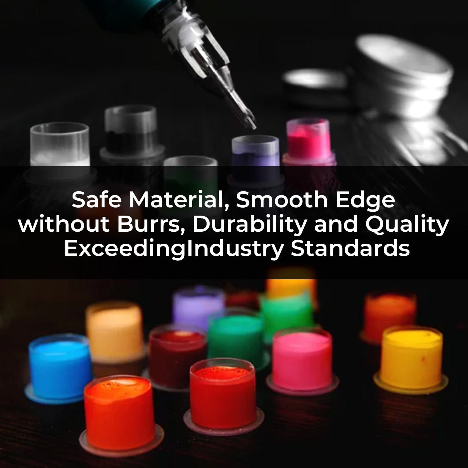 Tattoo Ink Caps with Base Full Size #10 #11 #13 #14 #17 #20 #25 1000PCS/Bag