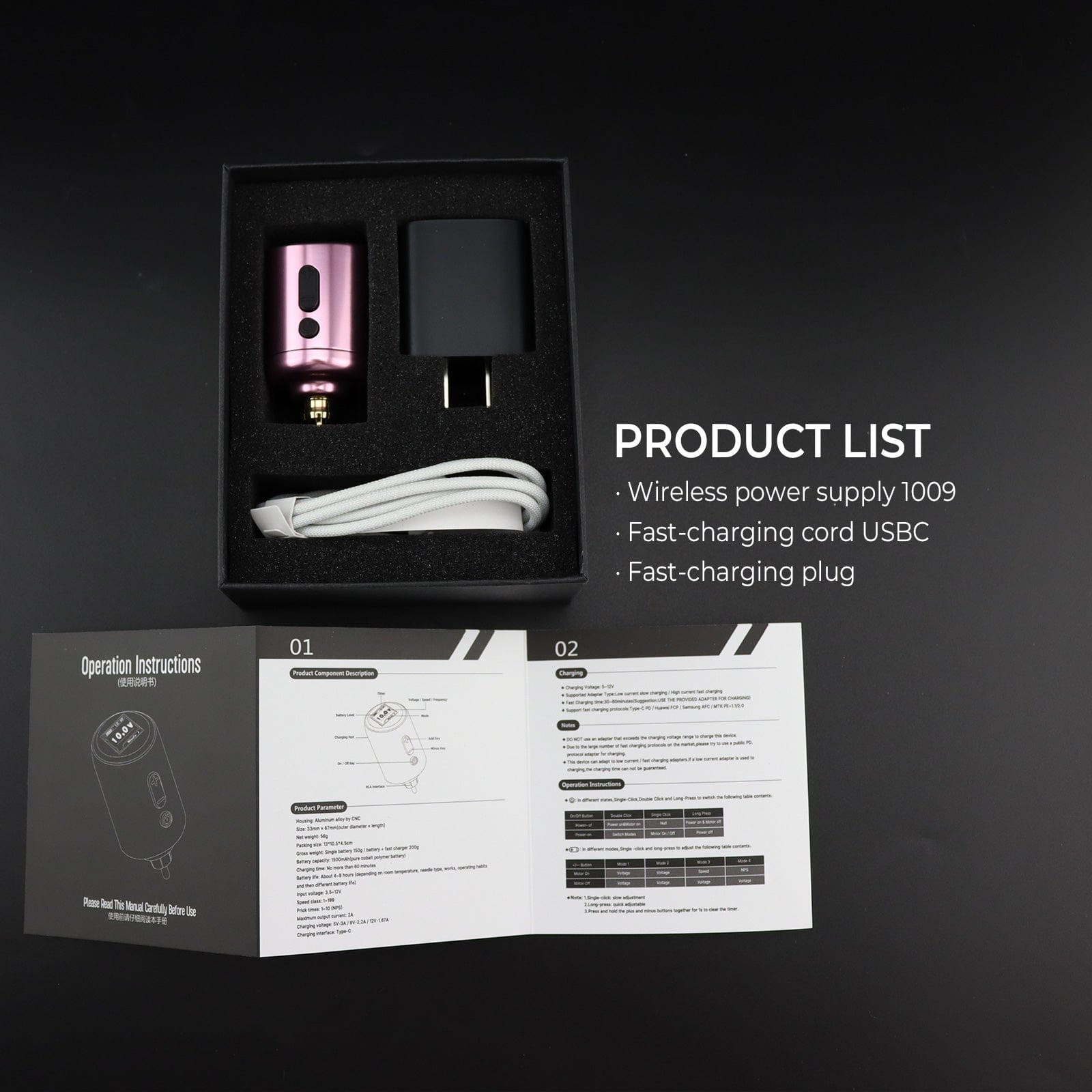 Tattoo Battery Pack RCA, High-Purity Cobalt Polymer Tattoo Power Supply