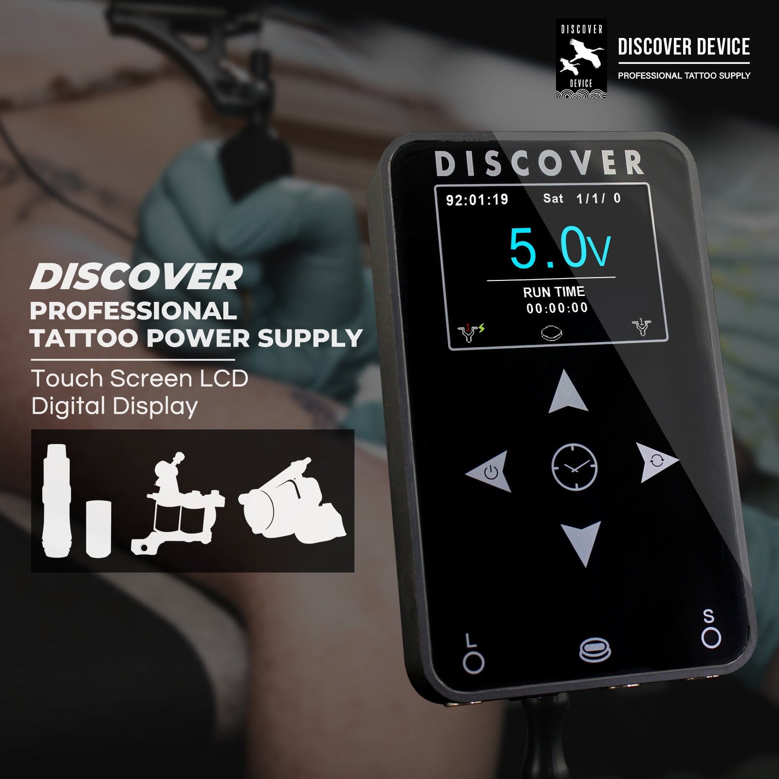 DISCOVER DEVICE® TFT Touch Tattoo Power Supply 1188