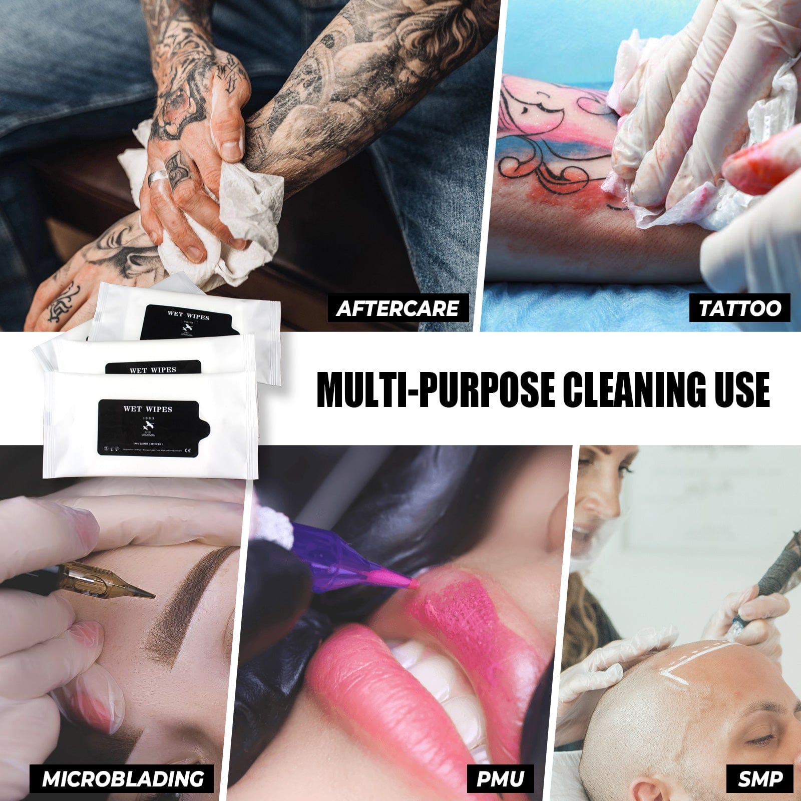 Tattoo Cleansing Wipes for During Tattooing & Tattoo After Care