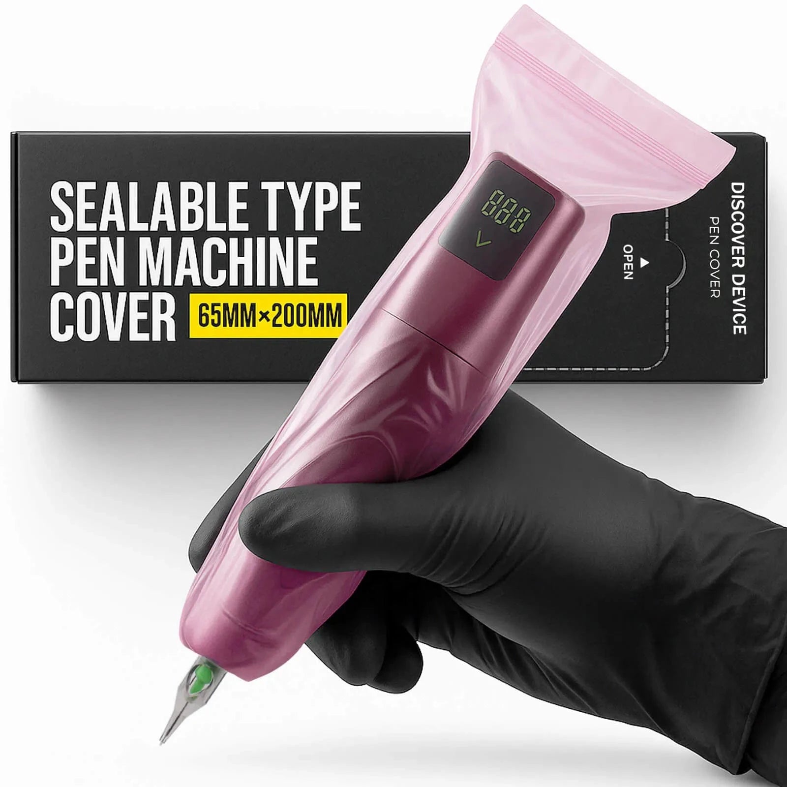 Sealable Tattoo Pen Covers Large,200pcs/Box 2.5''x 7.8''