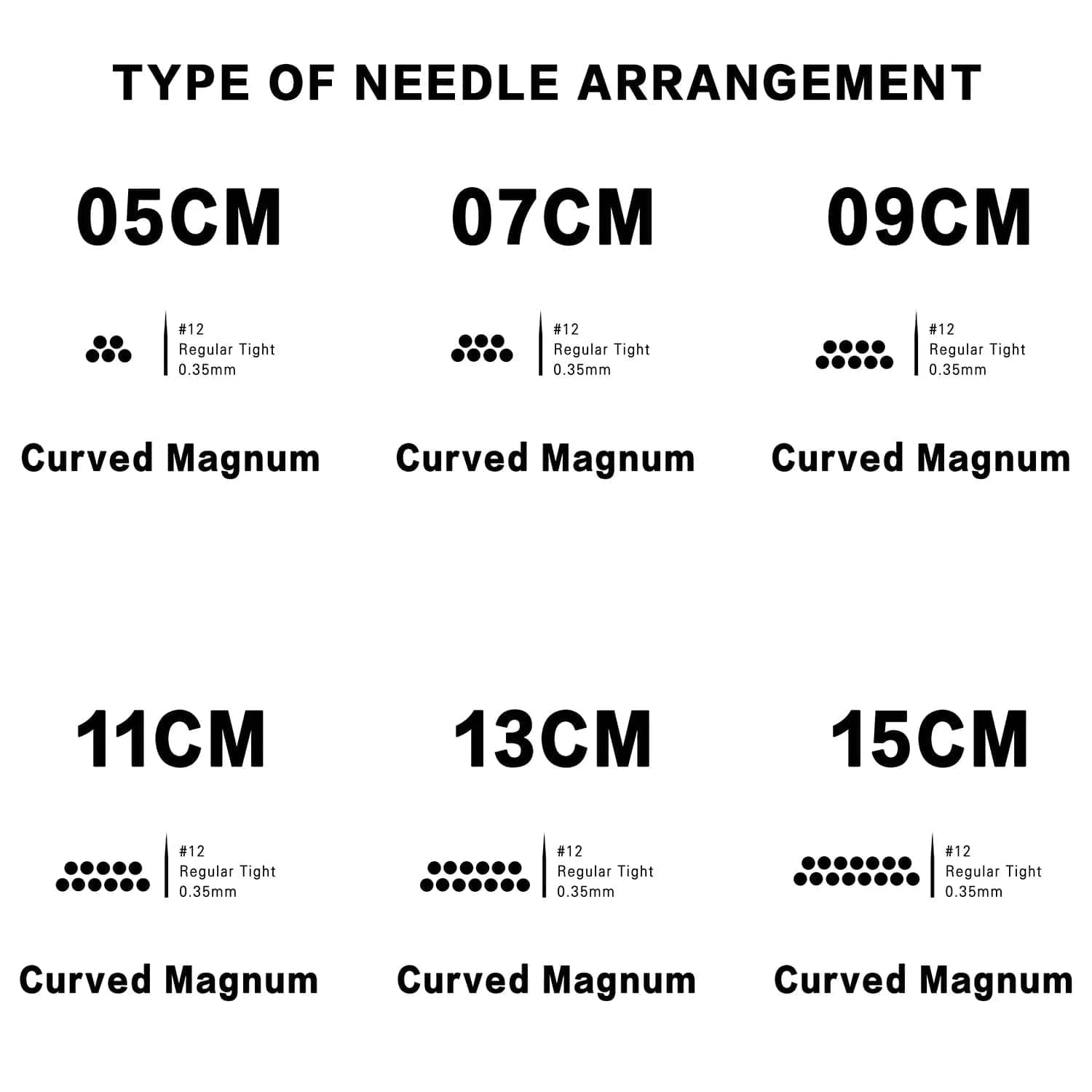 DISCOVER DEVICE® Tattoo Cartridge Needle 0.35mm Curved Magnum