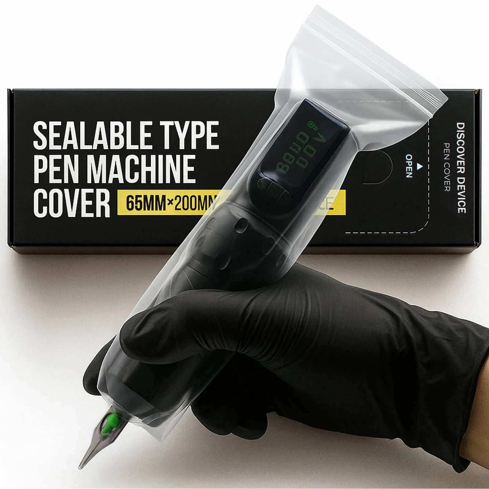 Sealable Tattoo Pen Covers Large,200pcs/Box 2.5''x 7.8''