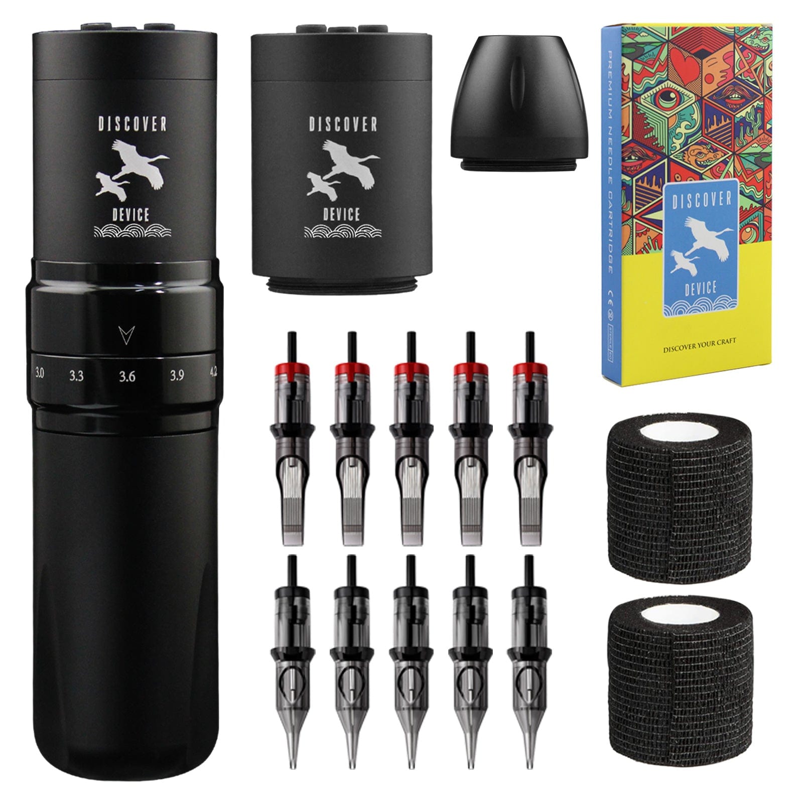 DISCOVER DEVICE Adjustable Stroke 2.4~4.2mm Wireless Tattoo Pen DF7