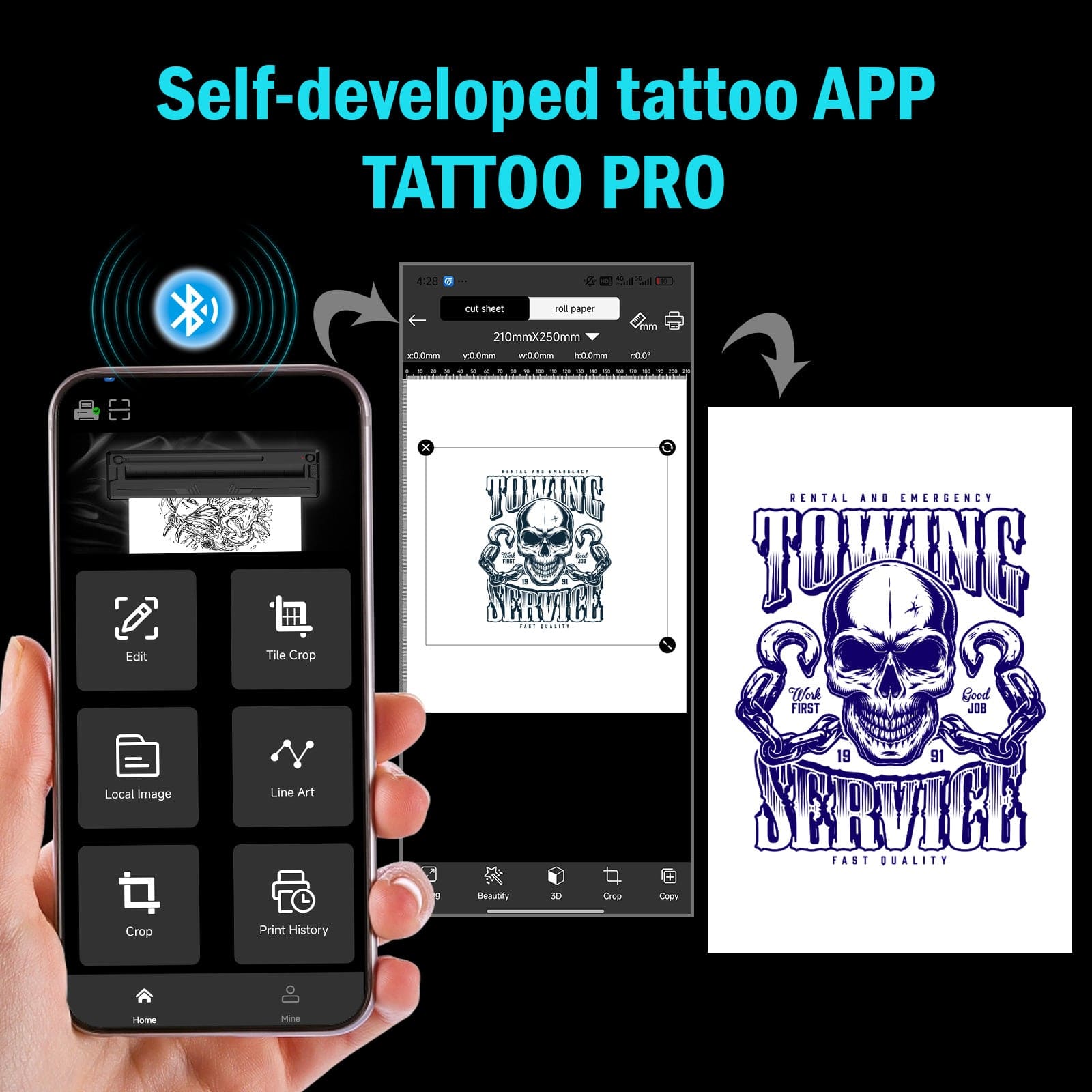 Tattoo Stencil Printer Wireless Bluetooth Thermal Printer M8