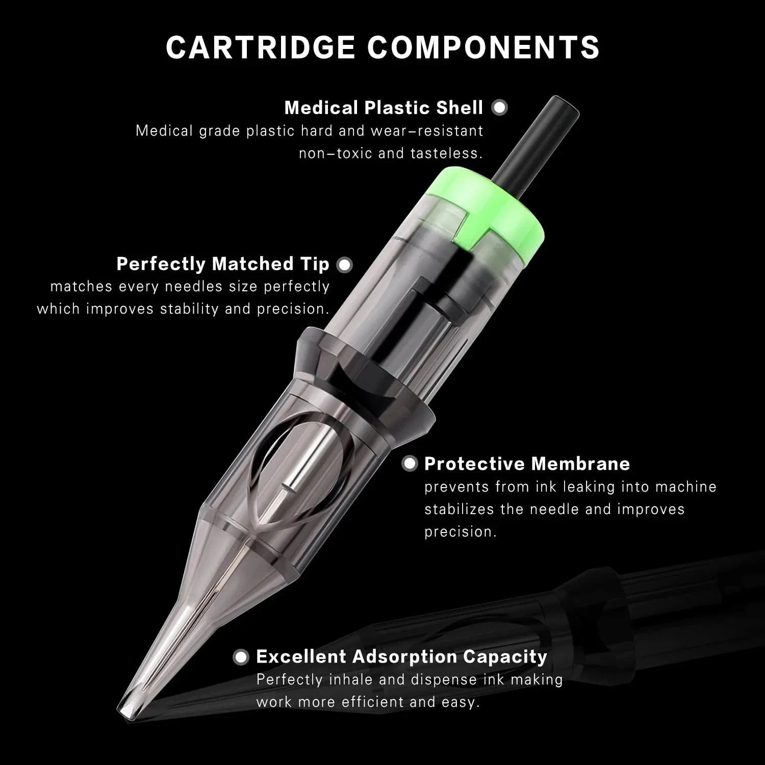 DISCOVER DEVICE® Tattoo Cartridge Needles Round Shader 0.30/0.35mm 10/20Pcs
