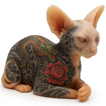 DISCOVER DEVICE® Real Life Size Silicone Sphynx Cat Tattooable【Discount Code:W4130BYSADNX】