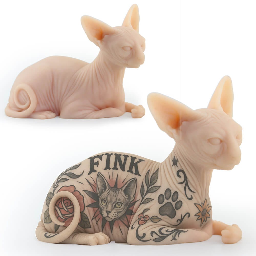 DISCOVER DEVICE® Real Life Size Silicone Sphynx Cat Tattooable【Discount Code:W4130BYSADNX】