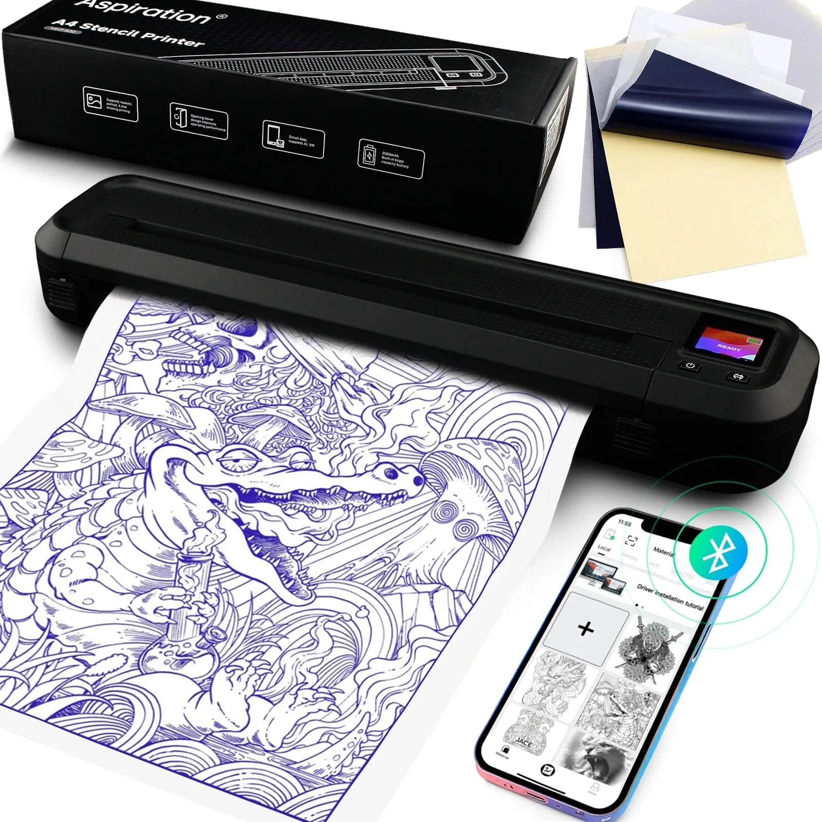 Tattoo Stencil Printer - Aspiration Wireless Printer with Smart App