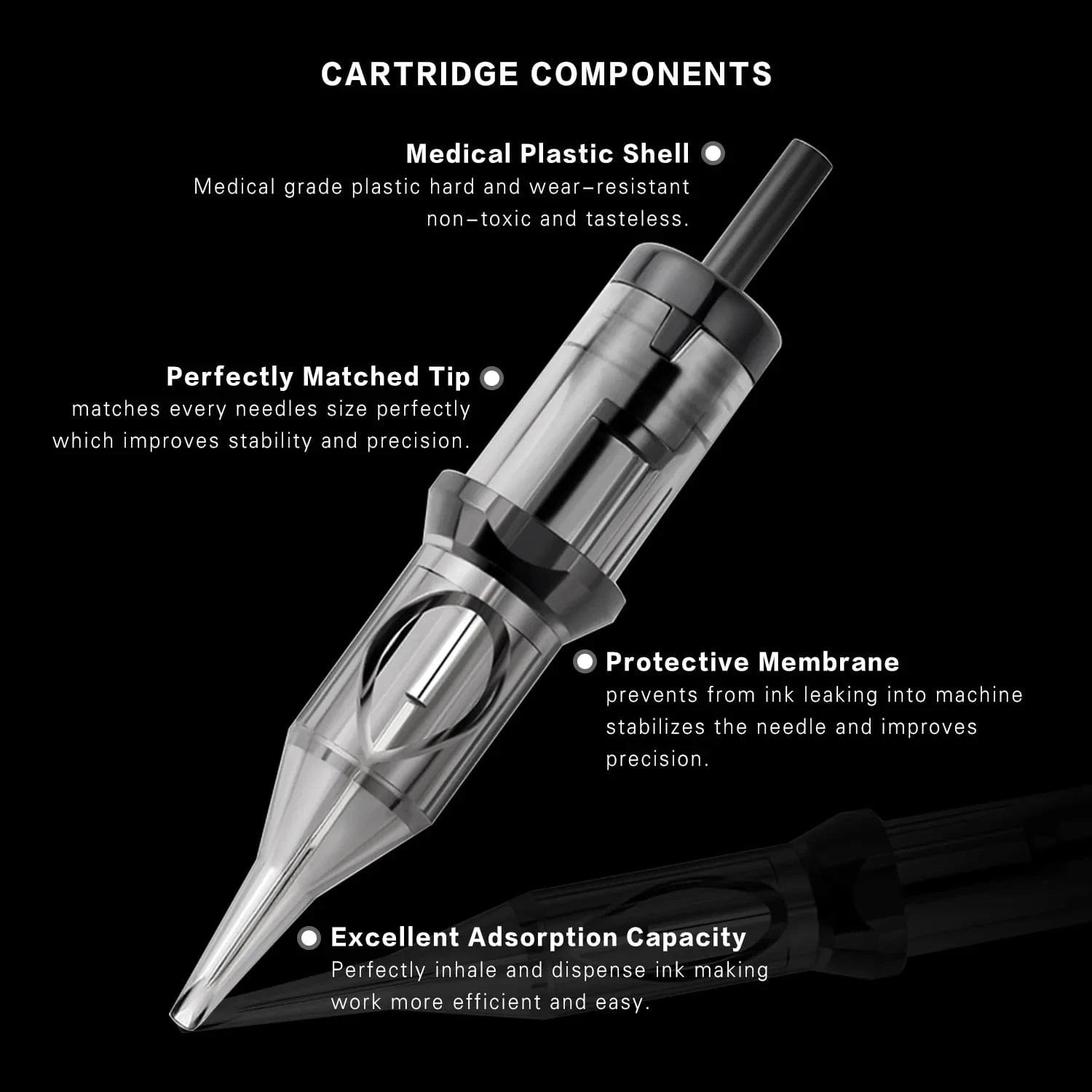 DISCOVER DEVICE® Tattoo Cartridges Needles Round Liner 0.35mm20Pcs