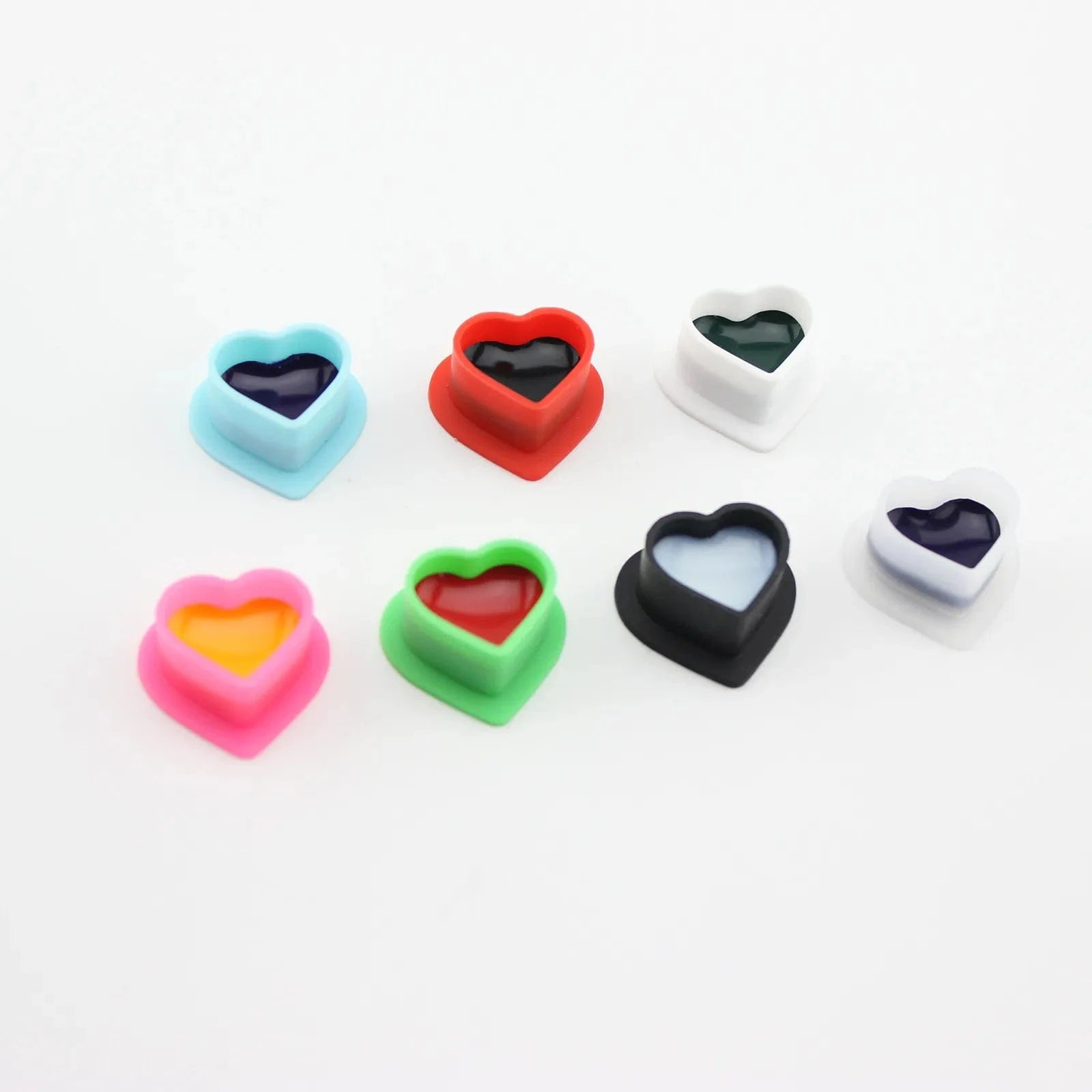 Silicone Tattoo Ink Caps #16*12 with Base 200pcs Mix Color