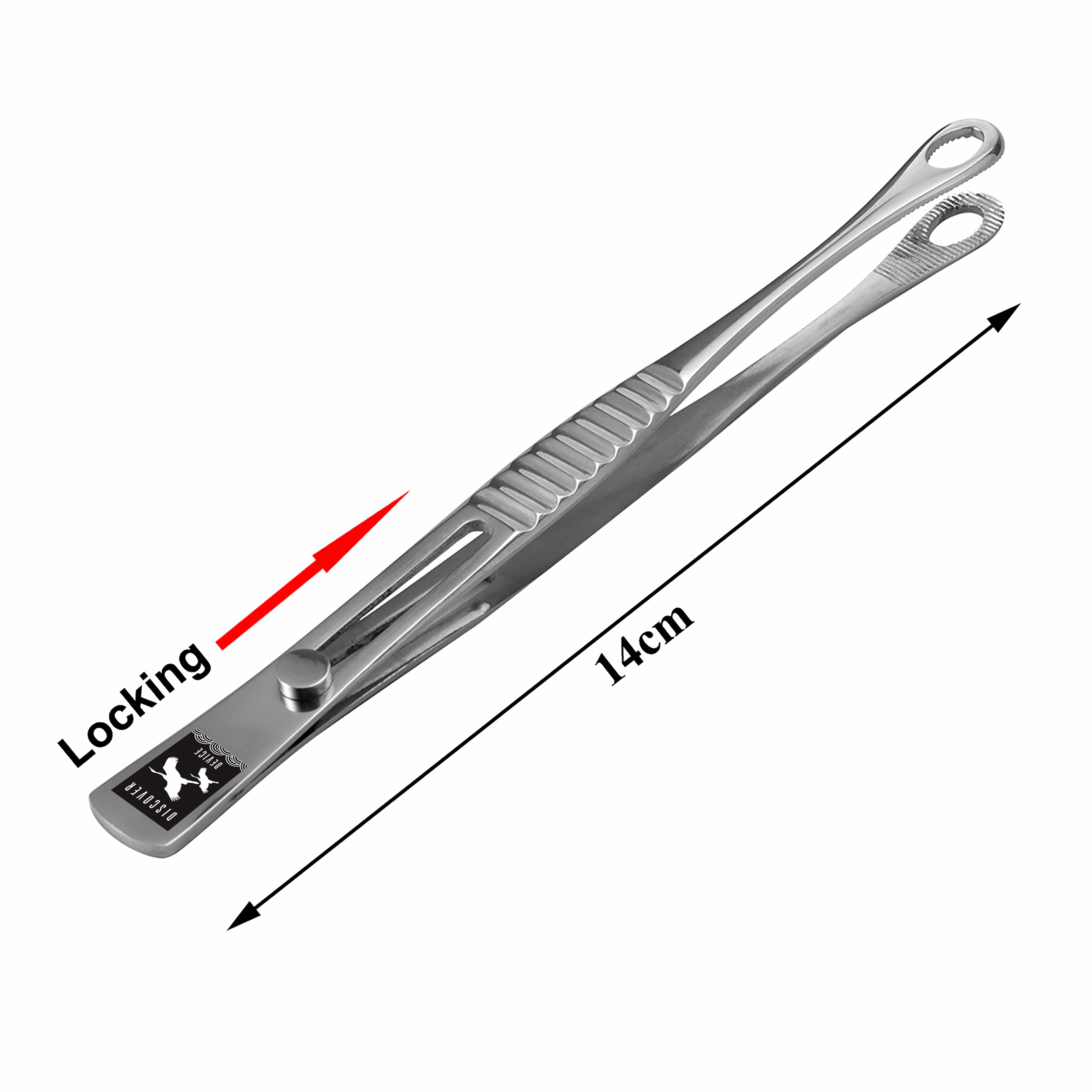 DISCOVER DEVICE Stainless Steel Forceps for Body Piercing