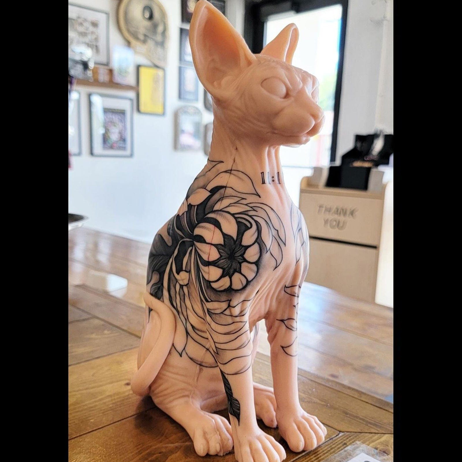 Tattooable Sphynx Cat Model Silicone Naked Cat
