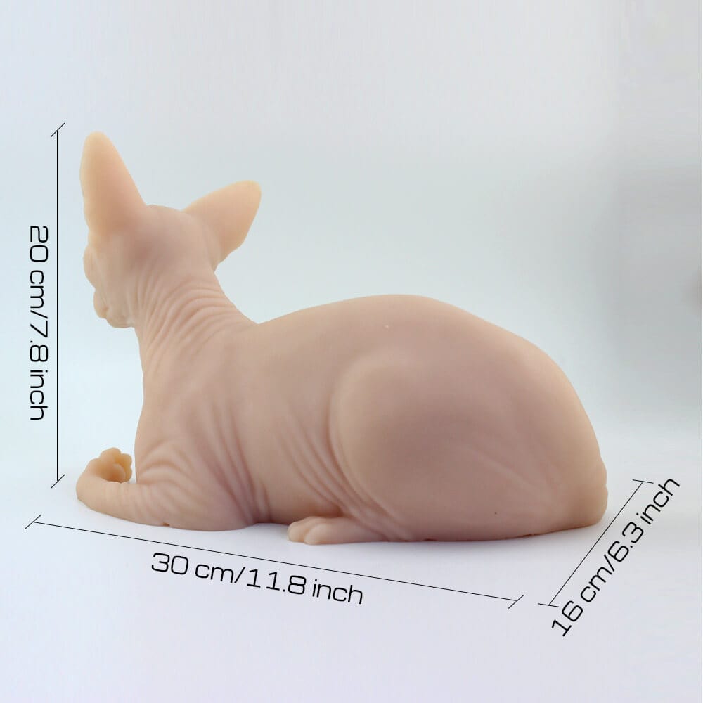 DISCOVER DEVICE® Real Life Size Silicone Sphynx Cat Tattooable【Discount Code:W4130BYSADNX】