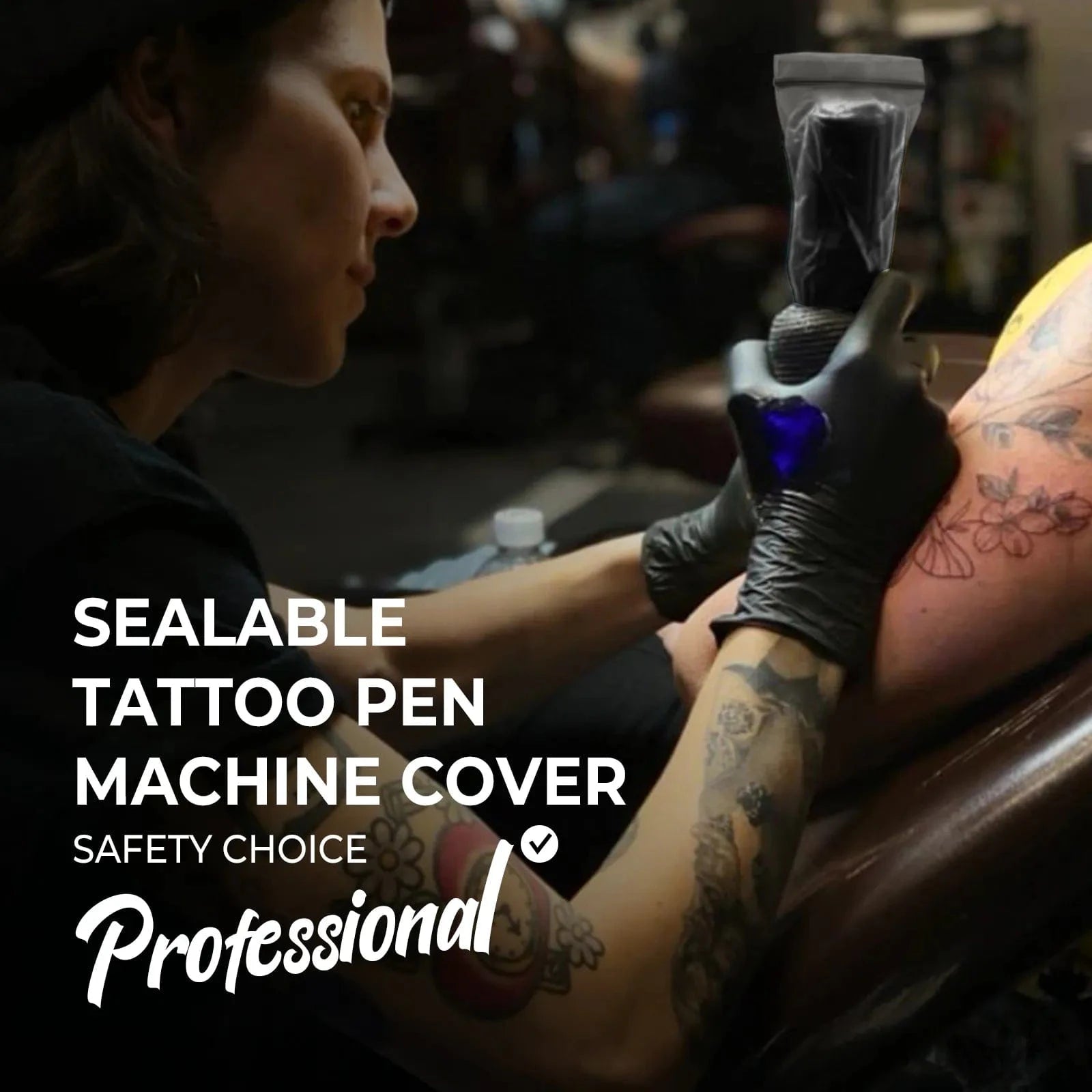 Sealable Tattoo Pen Covers Large,200pcs/Box 2.5''x 7.8''