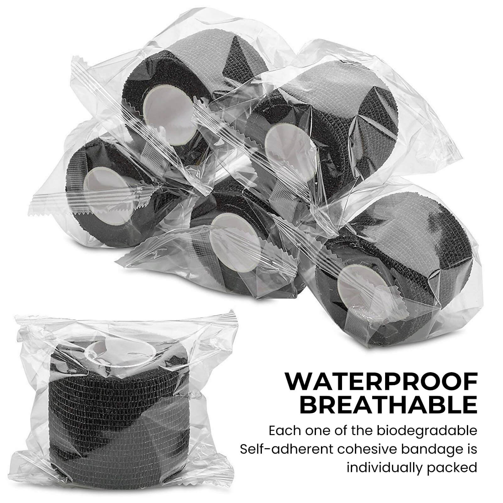 Denergy® Tattoo Grip Cover Wrap 24 Rolls Black