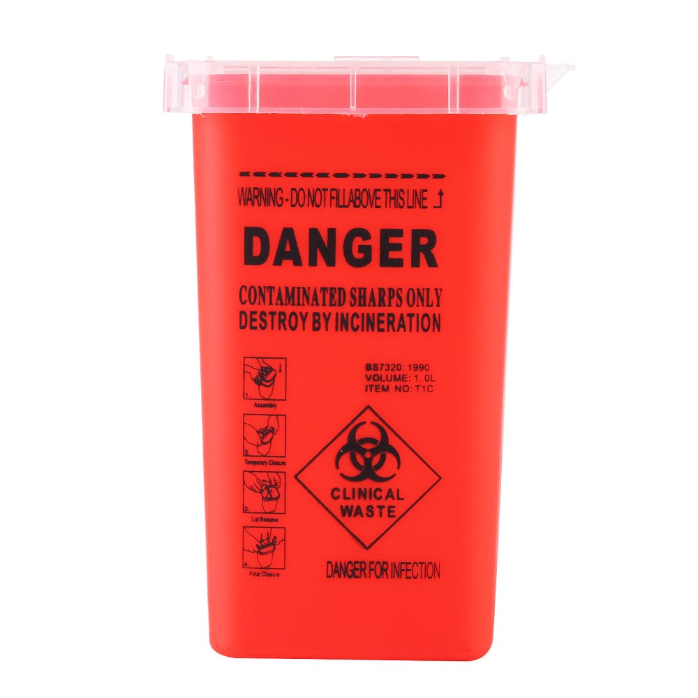DISCOVER DEVICE® 1L Sharp Container Tattoo Needle Medical Waste Container 6pcs