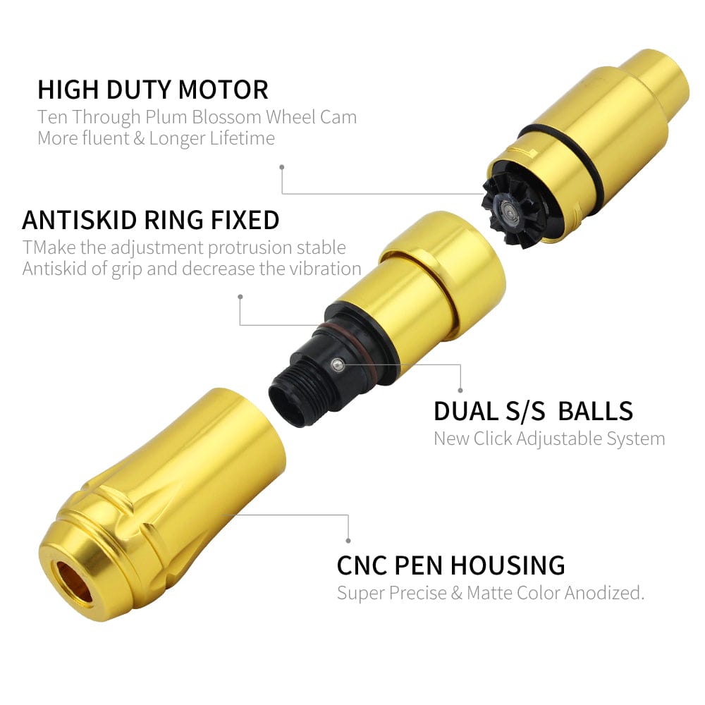 Denergy Tattoo Machine Kit - All-in-One Set with Soft/Hard Adjustment Functions