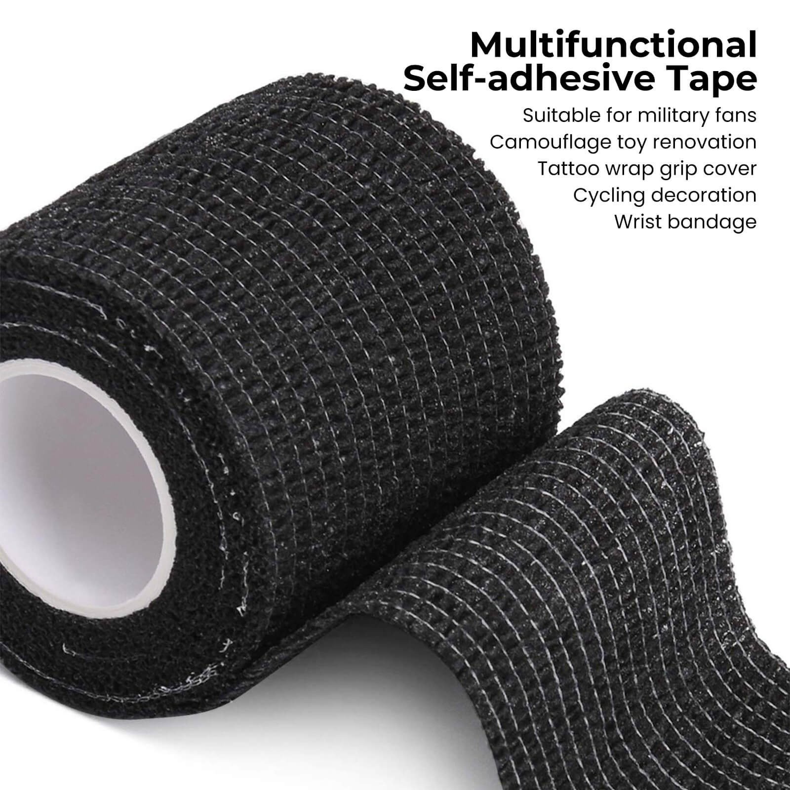 Denergy® Tattoo Grip Cover Wrap 24 Rolls Black