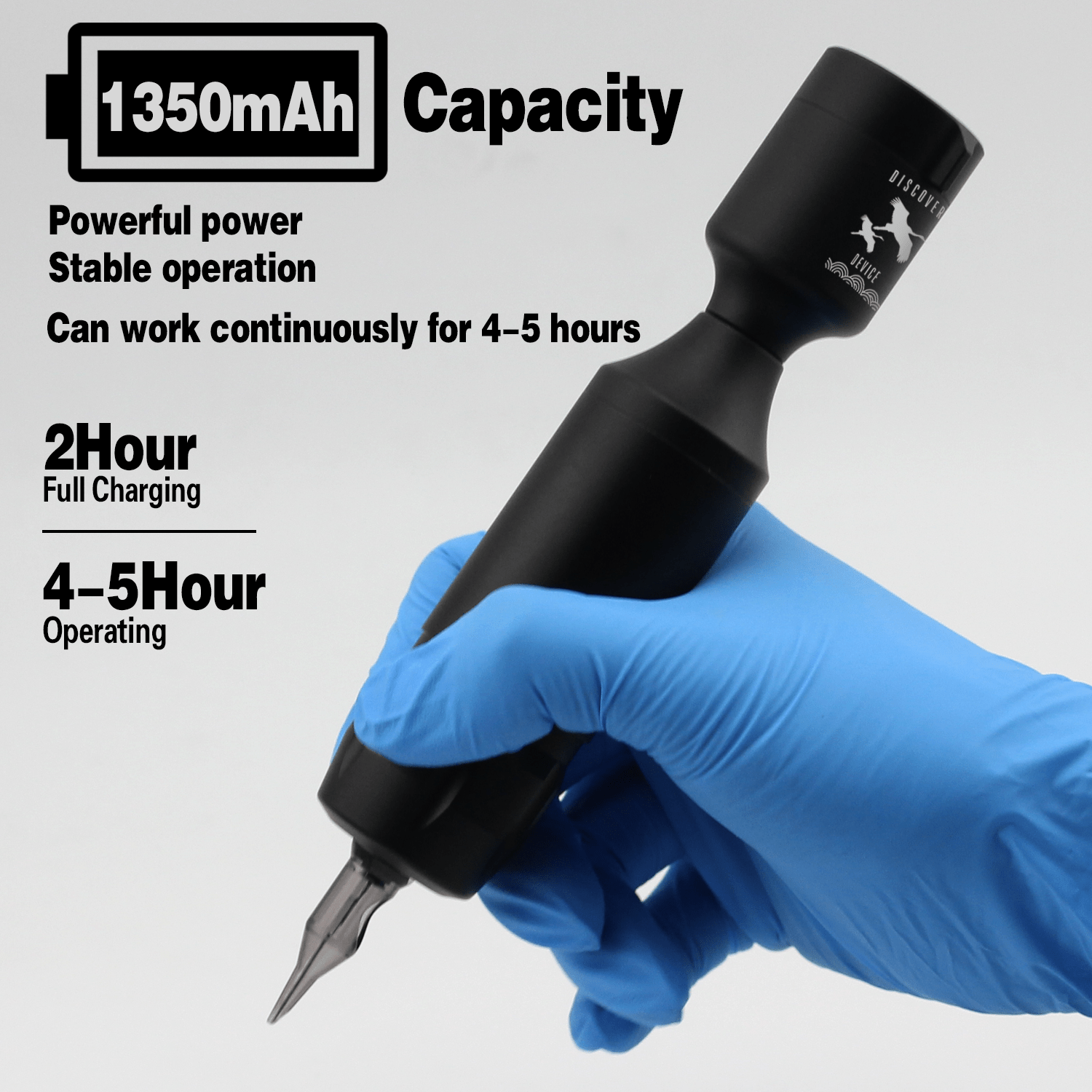 DISCOVER DEVICE® Tattoo Battery Wireless LCD 1350mAh