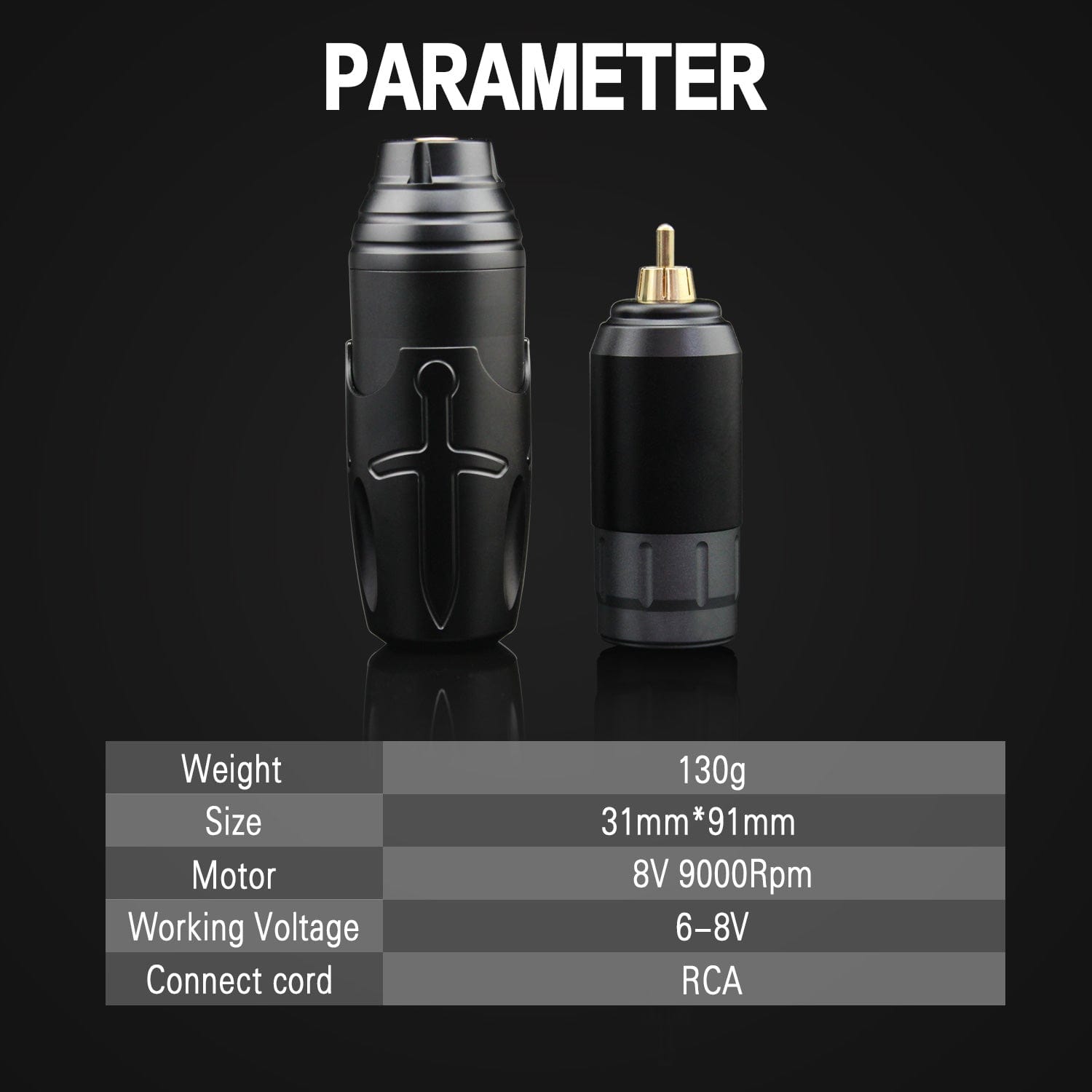 Denergy® Swordsman Tattoo Machine with Wireless Battery