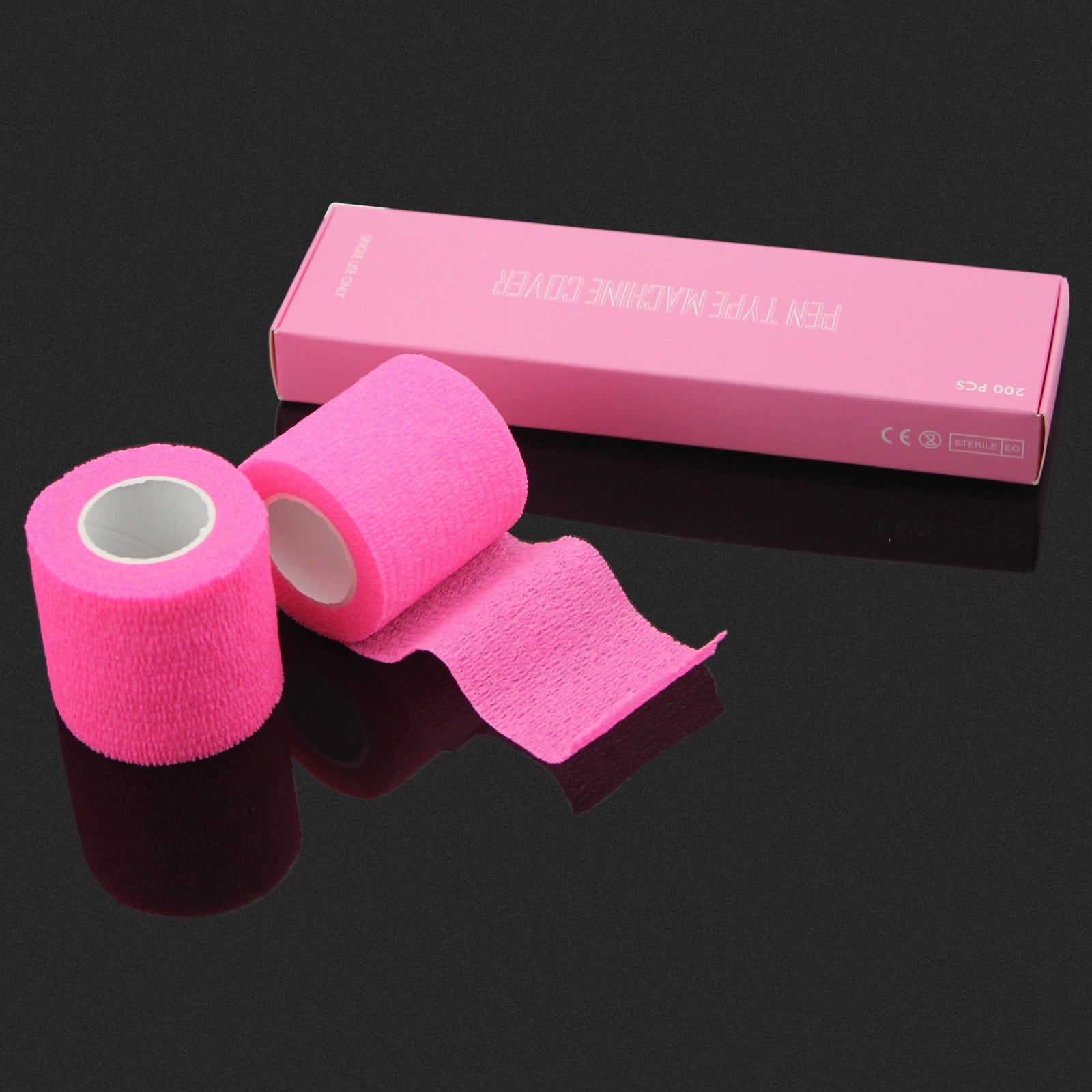 Denergy®-Tattoo Grip Cover Wrap Hot Pink 24pcs/Box × 2