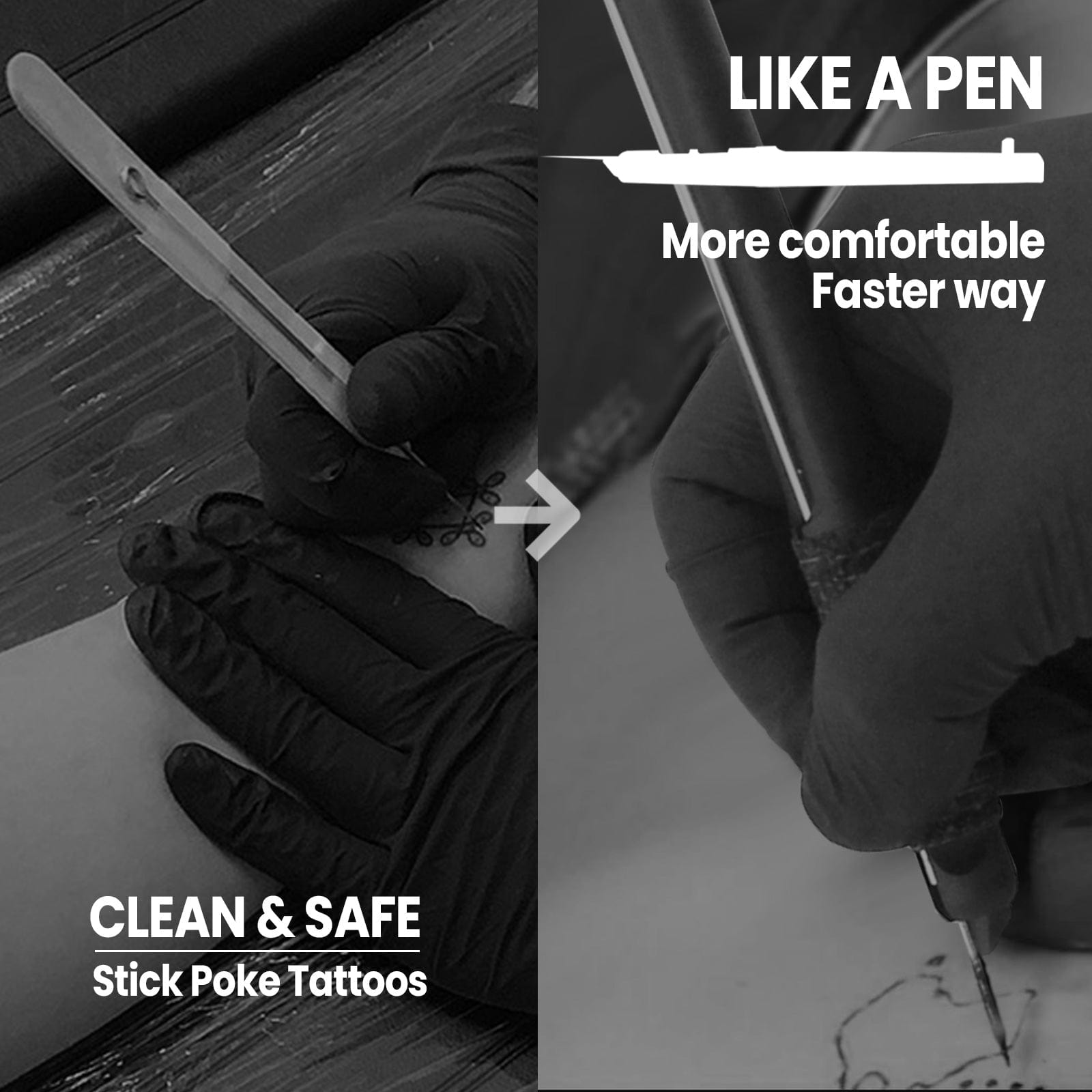 Denergy® Hand Poke a Stick Tattoo Kit with Ink