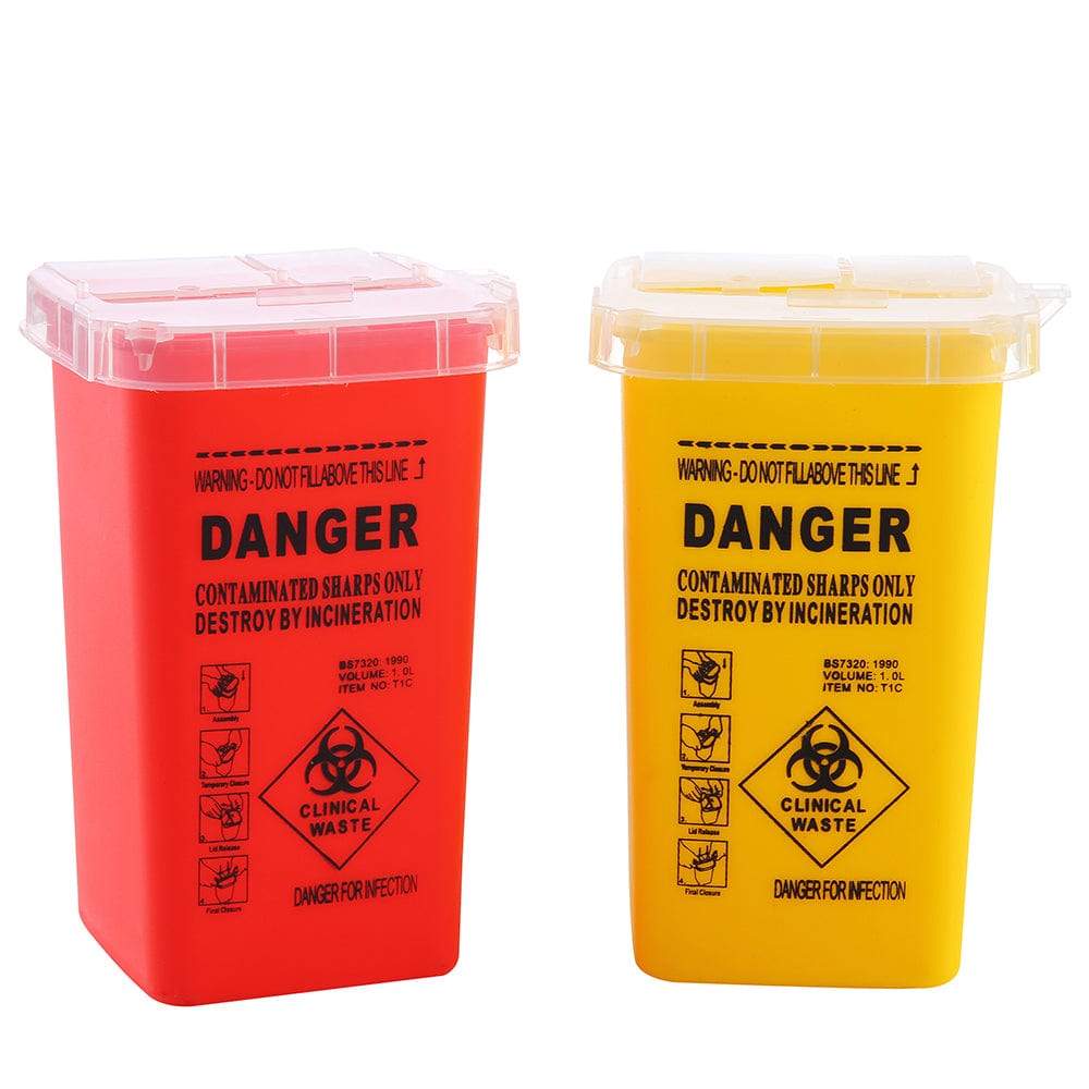 DISCOVER DEVICE® 1L Sharp Container Tattoo Needle Medical Waste Container 6pcs
