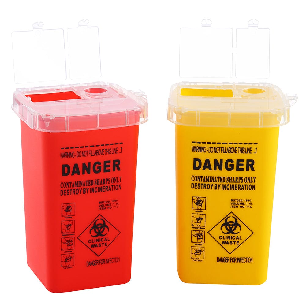 DISCOVER DEVICE® 1L Sharp Container Tattoo Needle Medical Waste Container 6pcs