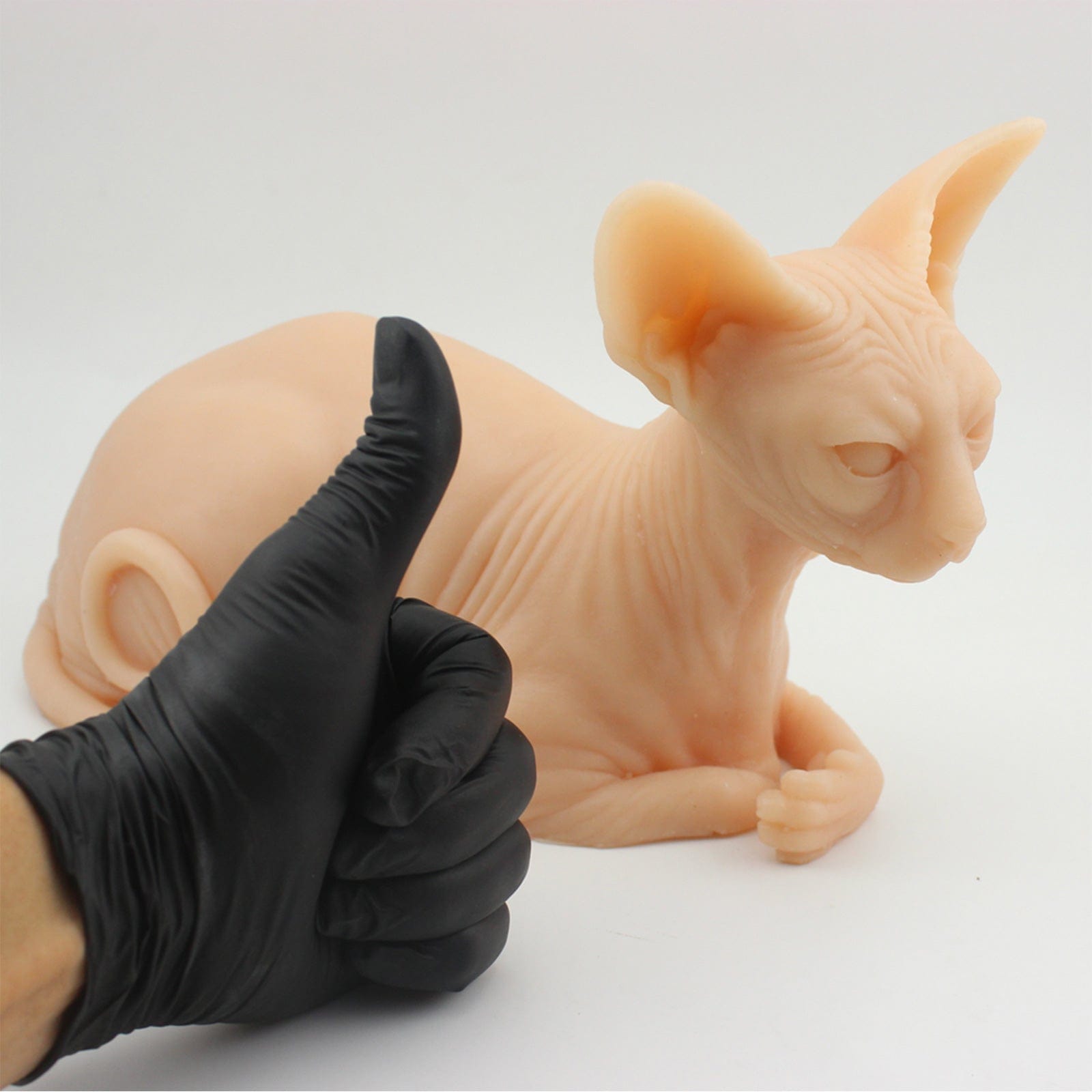 DISCOVER DEVICE® Real Life Size Silicone Sphynx Cat Tattooable【Discount Code:W4130BYSADNX】