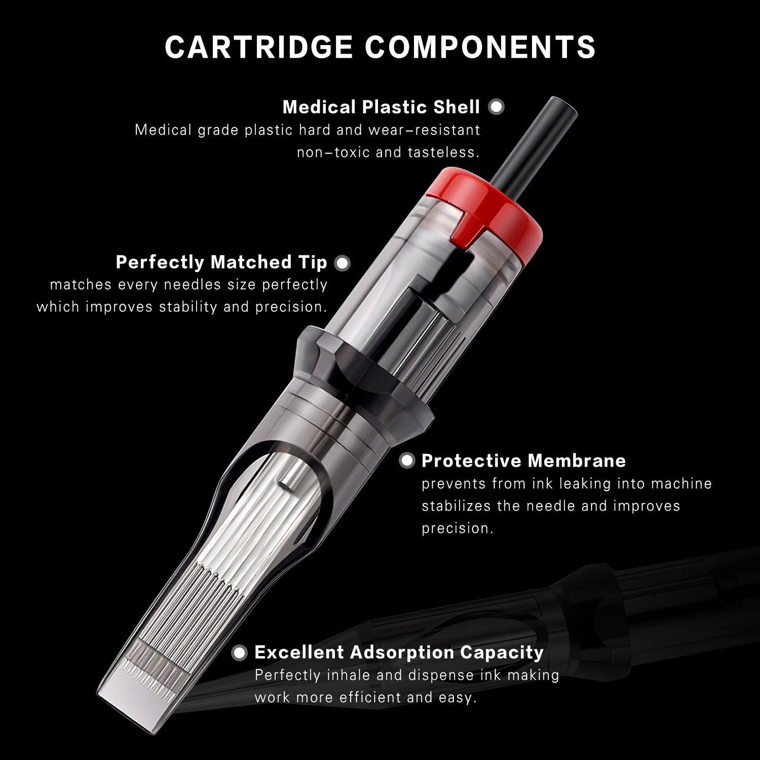 DISCOVER DEVICE® Tattoo Cartridge Needles Mag Shaders 0.35mm 10Pcs
