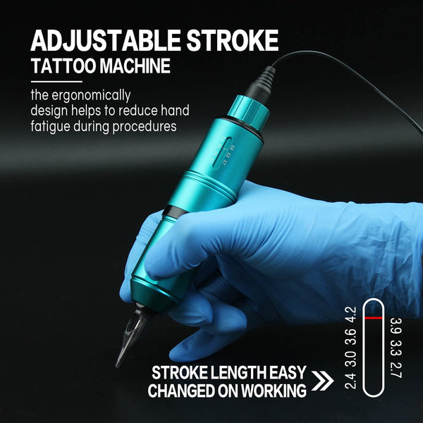 DISCOVER DF3 - 2.4-4.2mm Adjustable Stroke Wireless Tattoo Pen Machine -  Black With Battery - Dasha Tattoo Supply