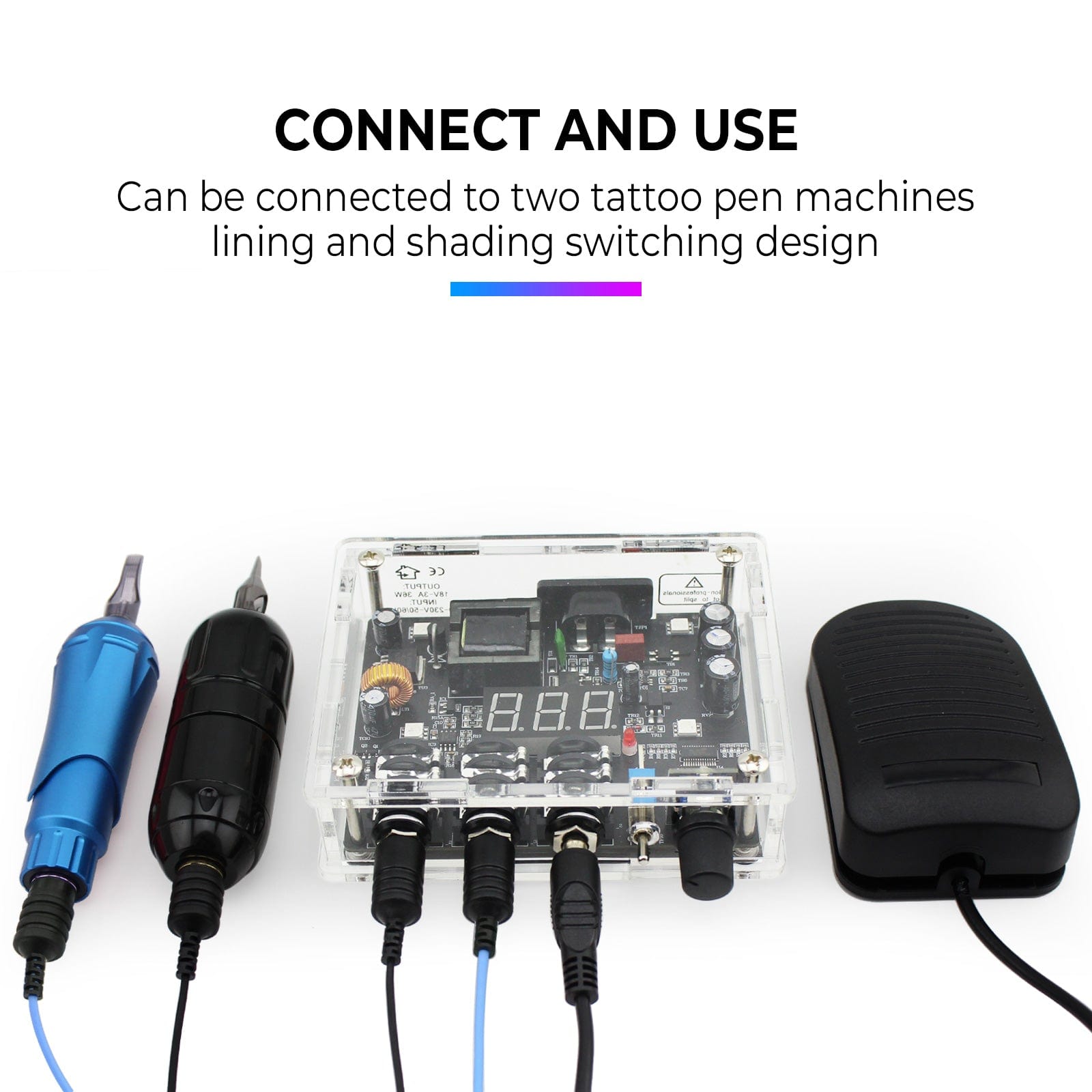 DISCOVER DEVICE® Transparent Tattoo Power Supply 1180
