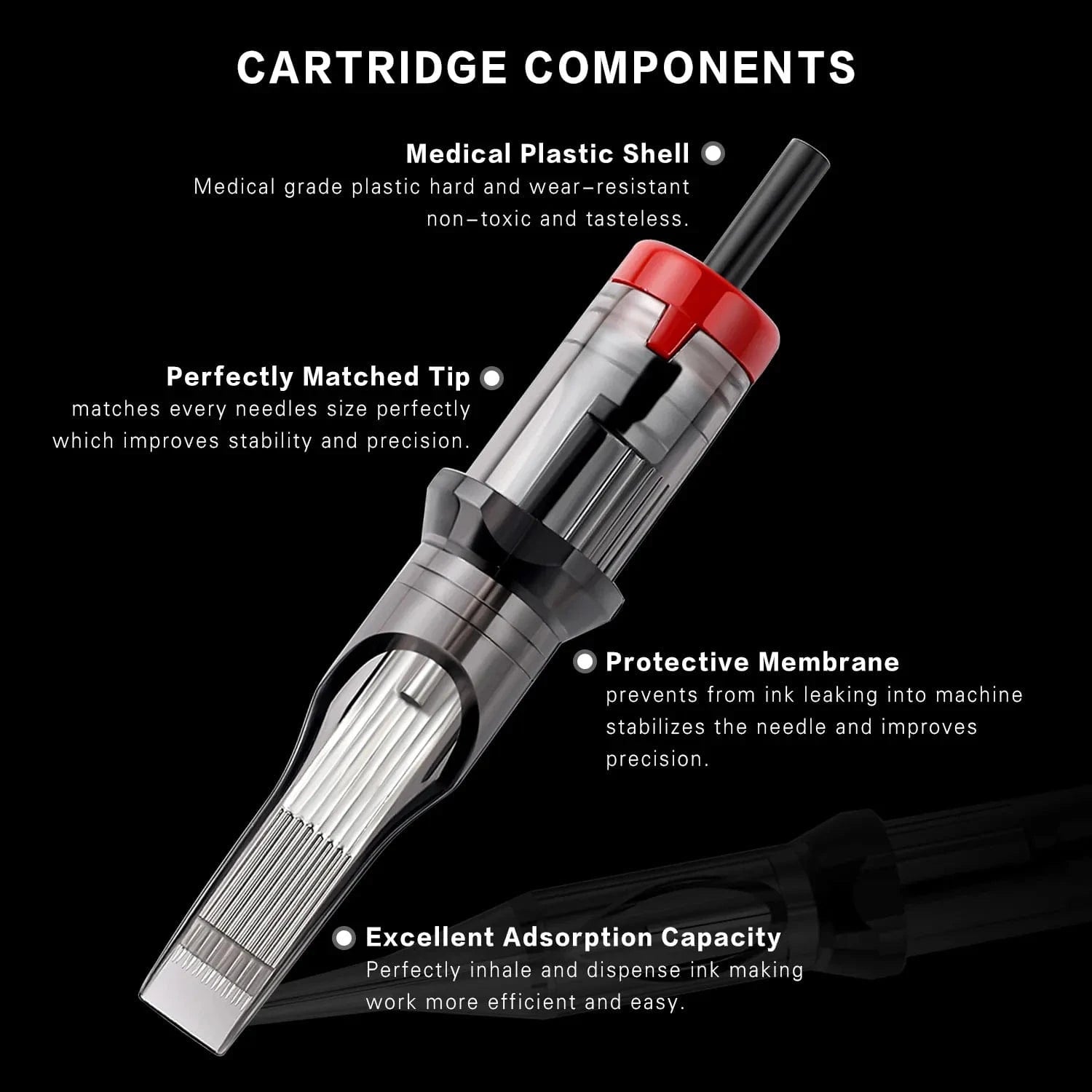Mast Dragon Hawk 1.0″ H1 Tattoo Cartridge Grip - Adjustable Aluminum Alloy With 2 Plungers