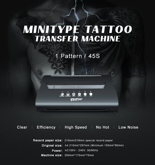 Black Tattoo Transfer Copier Printer Machine Thermal Stencil Paper Maker -  Walmart.com