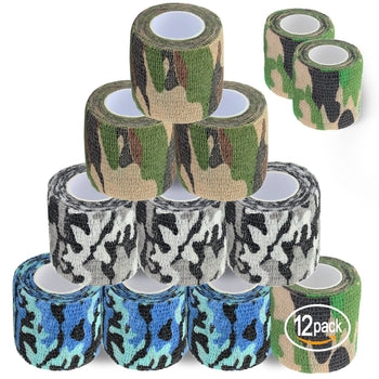 Denergy® 12 Rolls Tattoo Grip Cover Wrap Camouflage