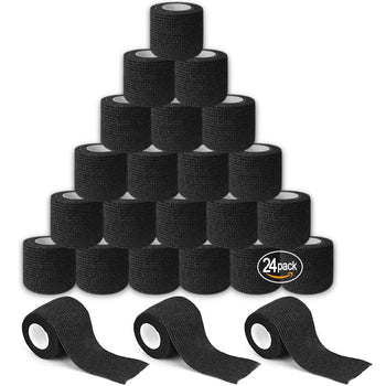 Denergy® Tattoo Grip Cover Wrap 24 Rolls Black